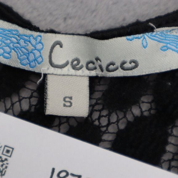 Cecico Dress Womens S Black Sleeveless Scoop Neck Polyester Lace Zip Tank Dress - Picture 2 of 16